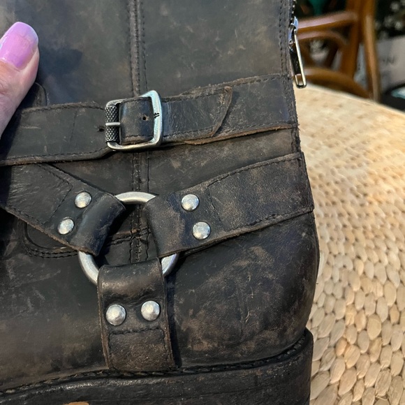 Frye Harness 8R Leather Boot Women 8 Brown Western Rodeo Biker Ranch Workwear - Picture 8 of 8